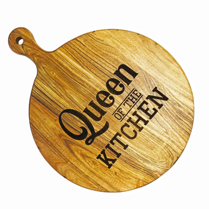 Queen of the Kitchen - Acacia Wood Chopping and Serving Board | Durable Wooden Cutting Board