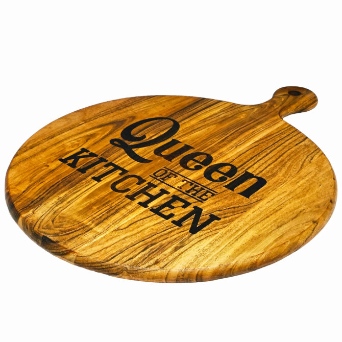 Queen of the Kitchen - Acacia Wood Chopping and Serving Board | Durable Wooden Cutting Board