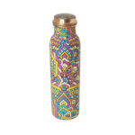 Pure Copper Water Bottle with Colorful Mandala Design-ADPW001