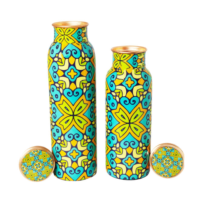 Copper Water Bottle Set – 1000 ml & 750 ml, Complete Ayurvedic Health Benefits, Eco-Friendly Gift Set