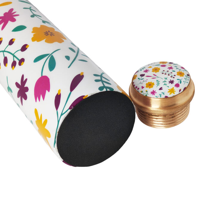 Floral Design Copper Water Bottle – ADPW004 - Image 3