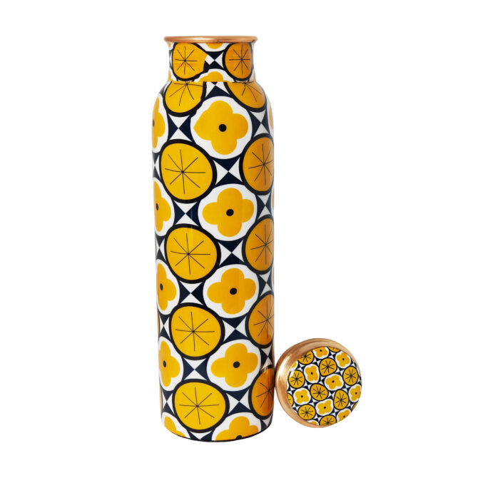 Geometric Design Copper Water Bottle – ADPW005 - Image 2