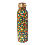 Pure Copper Water Bottle with Mandala Design – ADPW007