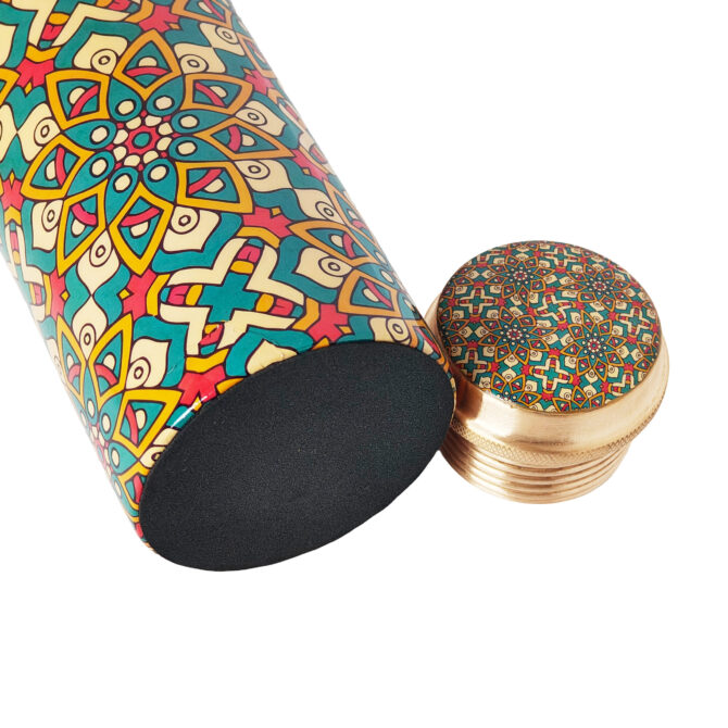 Pure Copper Water Bottle with Mandala Design – ADPW007 - Image 3