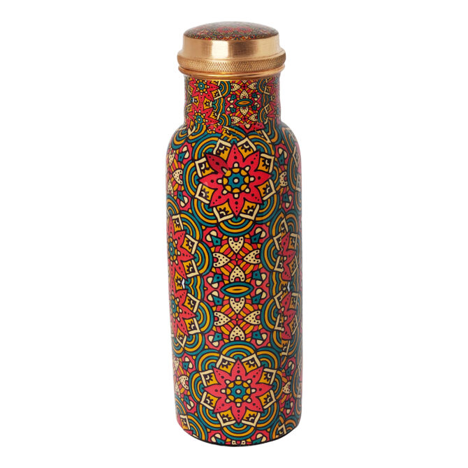 750 ml Mandala Design Copper Bottle – Compact, Health-Boosting, and Sustainable