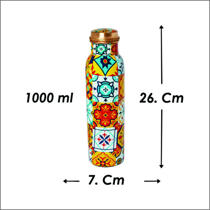 Mediterranean Copper Bottle Set (1000 ml & 750 ml) – Health & Style in One Package