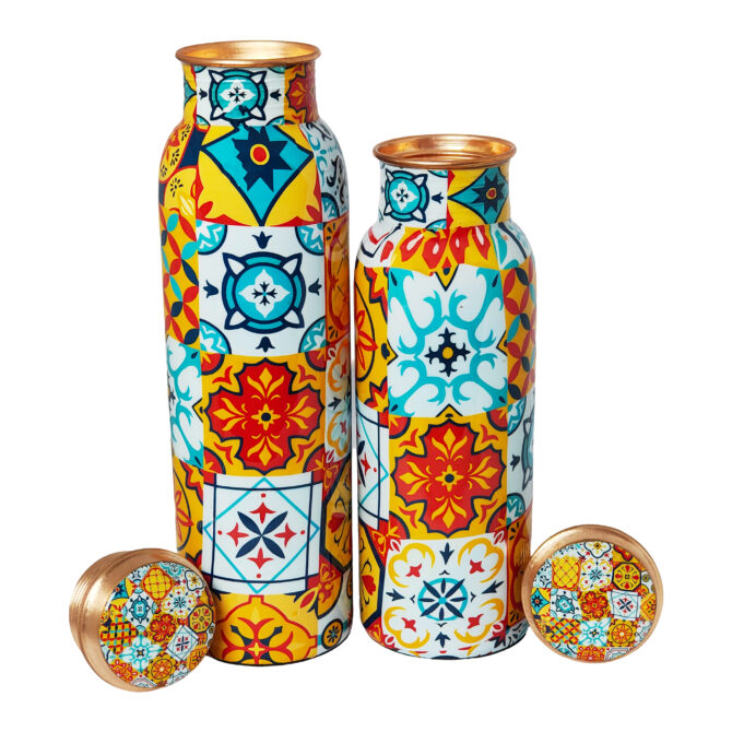 Mediterranean Copper Bottle Set (1000 ml & 750 ml) – Health & Style in One Package