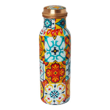 750 ml Mediterranean Design Copper Bottle – Compact, Stylish, and Ayurvedic Wellness