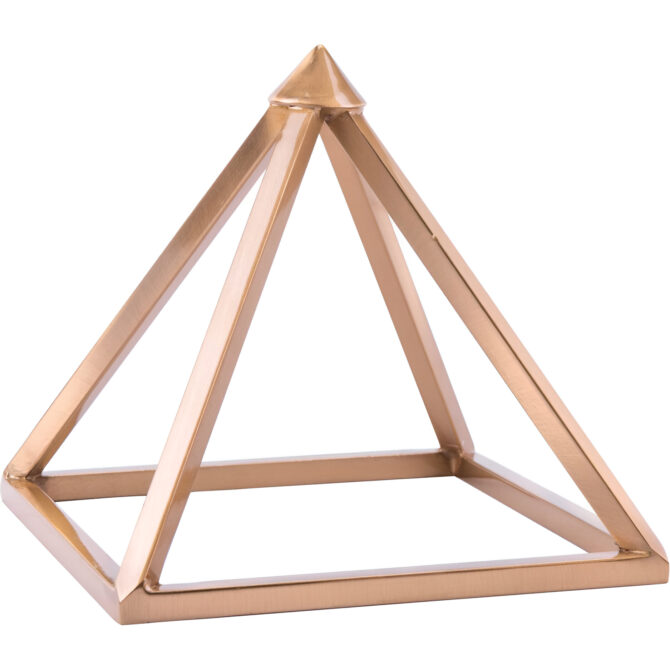 Geometric Metal Sculptures Set – Modern Décor for Home & Office (Cube, Pyramid, Orb)