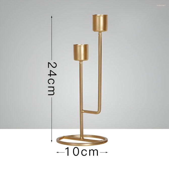 Modern Metal Dual Candle Holders – Minimalist Gold & Black Designs for Elegant Decor