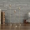 he Purple Tree Metal Royal Candle Holders for Tapered Candles (Pack of 3, Golden)