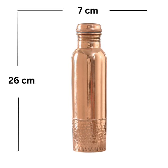 Coppered Half Hammered Bottle with Glass - Image 4