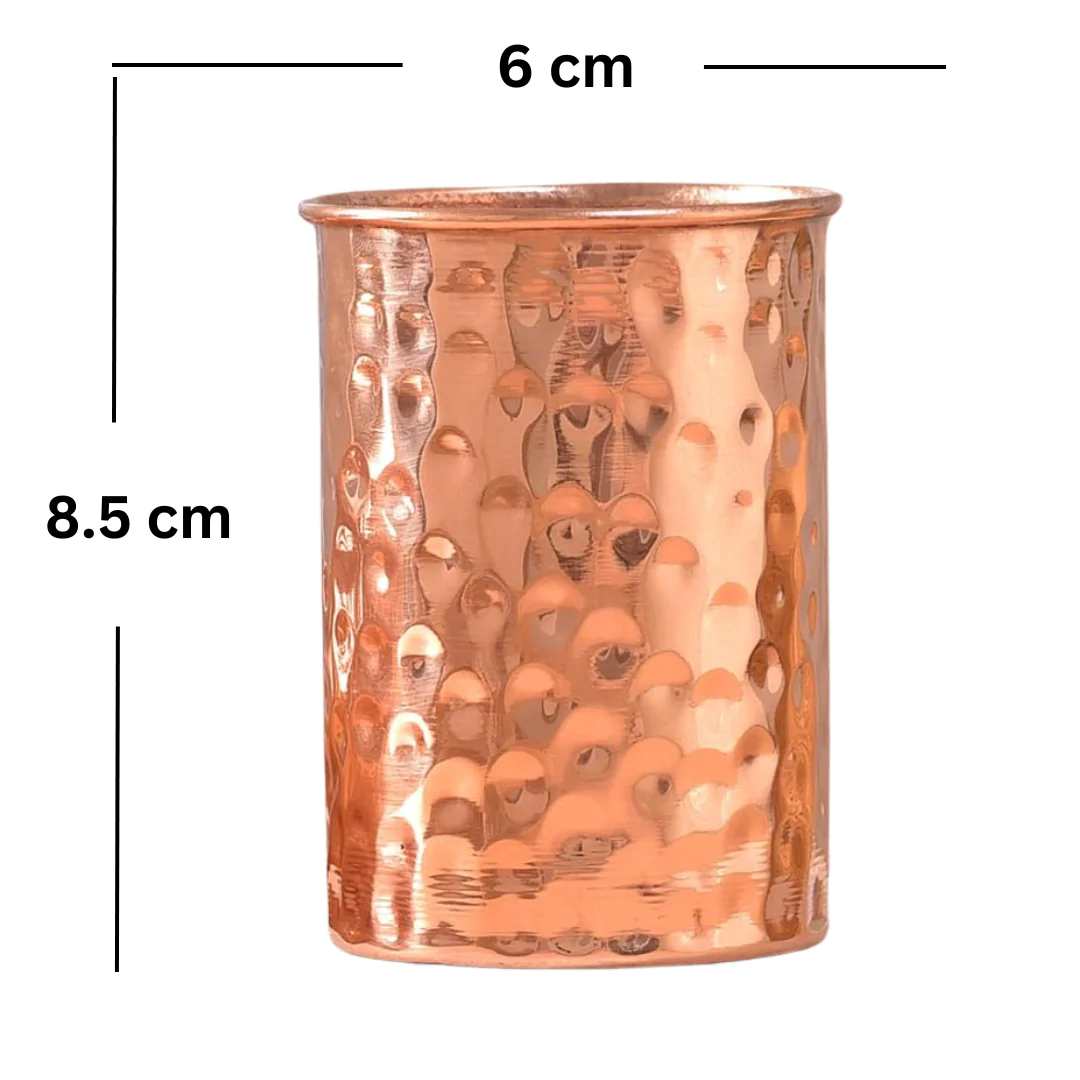 Coppered Half Hammered Bottle with Glass - Image 5