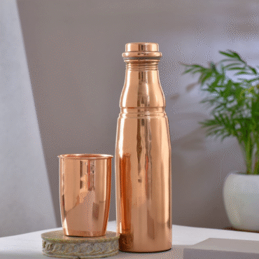 Copper Bottle with Glass
