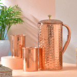 Hammered jug with 2 Glass