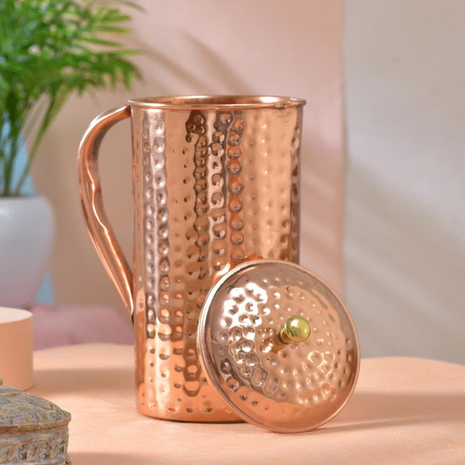 Hammered jug with 2 Glass - Image 3